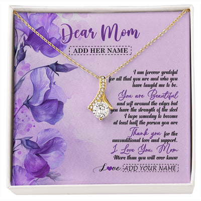 Alluring Beauty Necklace 18K Yellow Gold Finish | 1 | Personalized To My Mom Gifts From Daughter Son Necklace Flower You Are Beautiful Gifts For Mom Mothers Day Birthday Christmas Custom Gift Box Message Card | siriusteestore.myshopify