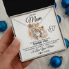 Forever Love Necklace 14K White Gold Finish | 2 | Personalized To My Mom Necklace From Daughter Son Thank You Lion Mom Gift For Mothers Day Birthday Gift Christmas For Mom Customized Gift Box Message Card | siriusteestore