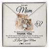 Forever Love Necklace 14K White Gold Finish | 1 | Personalized To My Mom Necklace From Daughter Son Thank You Lion Mom Gift For Mothers Day Birthday Gift Christmas For Mom Customized Gift Box Message Card | siriusteestore