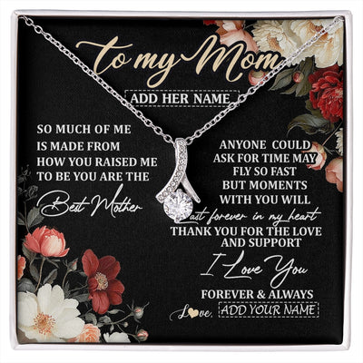Alluring Beauty Necklace 14K White Gold Finish | 1 | Personalized To My Mom Necklace From Son Daughter For Mom Gifts Meaningful Gifts Mother Jewelry Mother's Day Birthday Christmas Custom Gift Box Message Card | https://siriusteestore.
