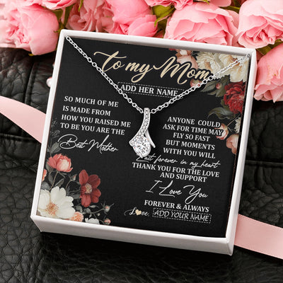 Alluring Beauty Necklace 14K White Gold Finish | 2 | Personalized To My Mom Necklace From Son Daughter For Mom Gifts Meaningful Gifts Mother Jewelry Mother's Day Birthday Christmas Custom Gift Box Message Card | https://siriusteestore.
