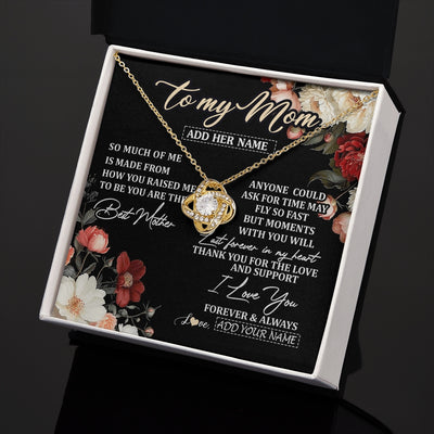 Love Knot Necklace 18K Yellow Gold Finish | 2 | Personalized To My Mom Necklace From Son Daughter For Mom Gifts Meaningful Gifts Mother Jewelry Mother's Day Birthday Christmas Custom Gift Box Message Card | https://siriusteestore.