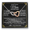 Interlocking Hearts Necklace Stainless Steel & Rose Gold Finish | 1 | Personalized To My Mom Necklace Gifts Meaningful Gift To Mom From Son Daughter Without You There Is No Me Mothers Day Birthday Custom Gift Box Message Card | https://siriusteestore.