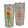 Personalized To My Mom Tumbler From Daughter Stainless Steel Cup Thank You Dancing Sunflower Mom Birthday Mothers Day Thanksgiving Christmas Travel Mug | siriusteestore
