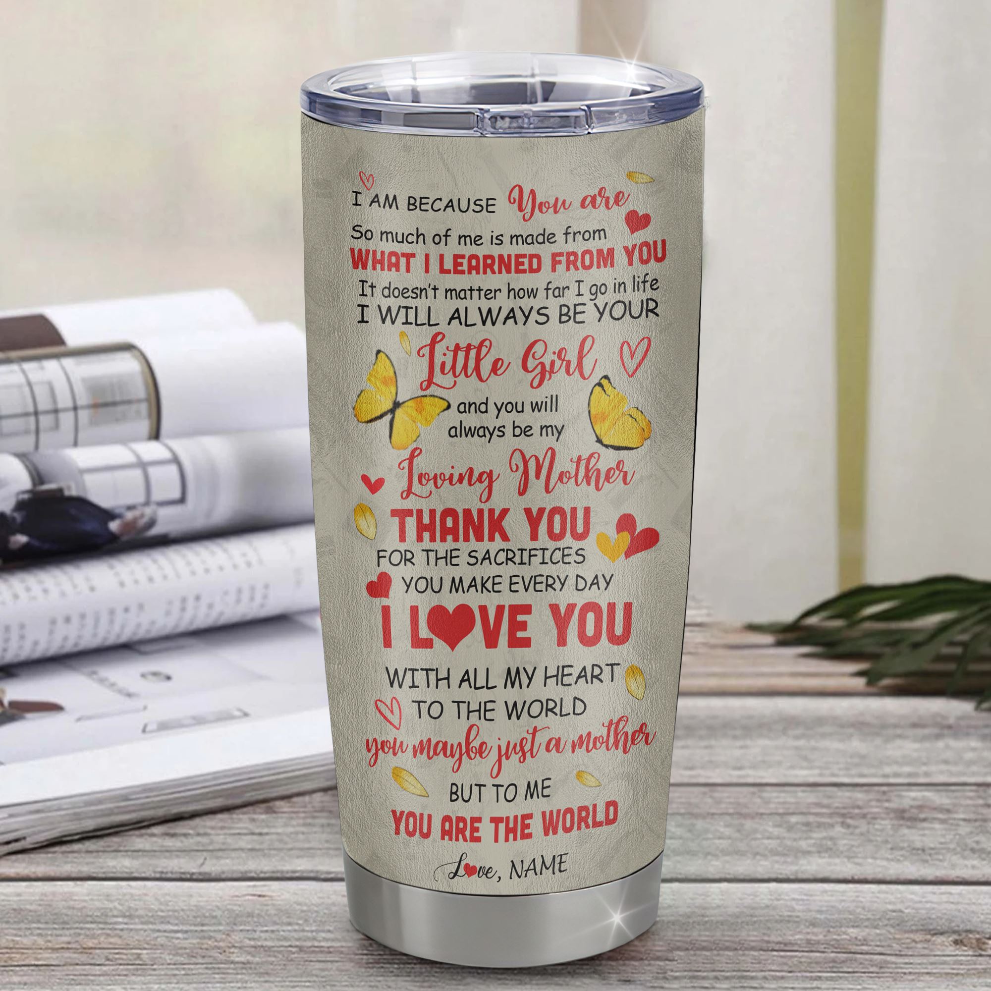 Personalized To My Mom Tumbler From Daughter Stainless Steel Cup Thank You Dancing Sunflower Mom Birthday Mothers Day Thanksgiving Christmas Travel Mug | siriusteestore