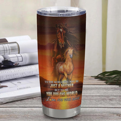 Personalized To My Mom Tumbler From Son Thank You For The Sacrifices Horse Mom Birthday Mothers Day Thanksgiving Christmas Custom Stainless Steel Travel Mug | siriusteestore