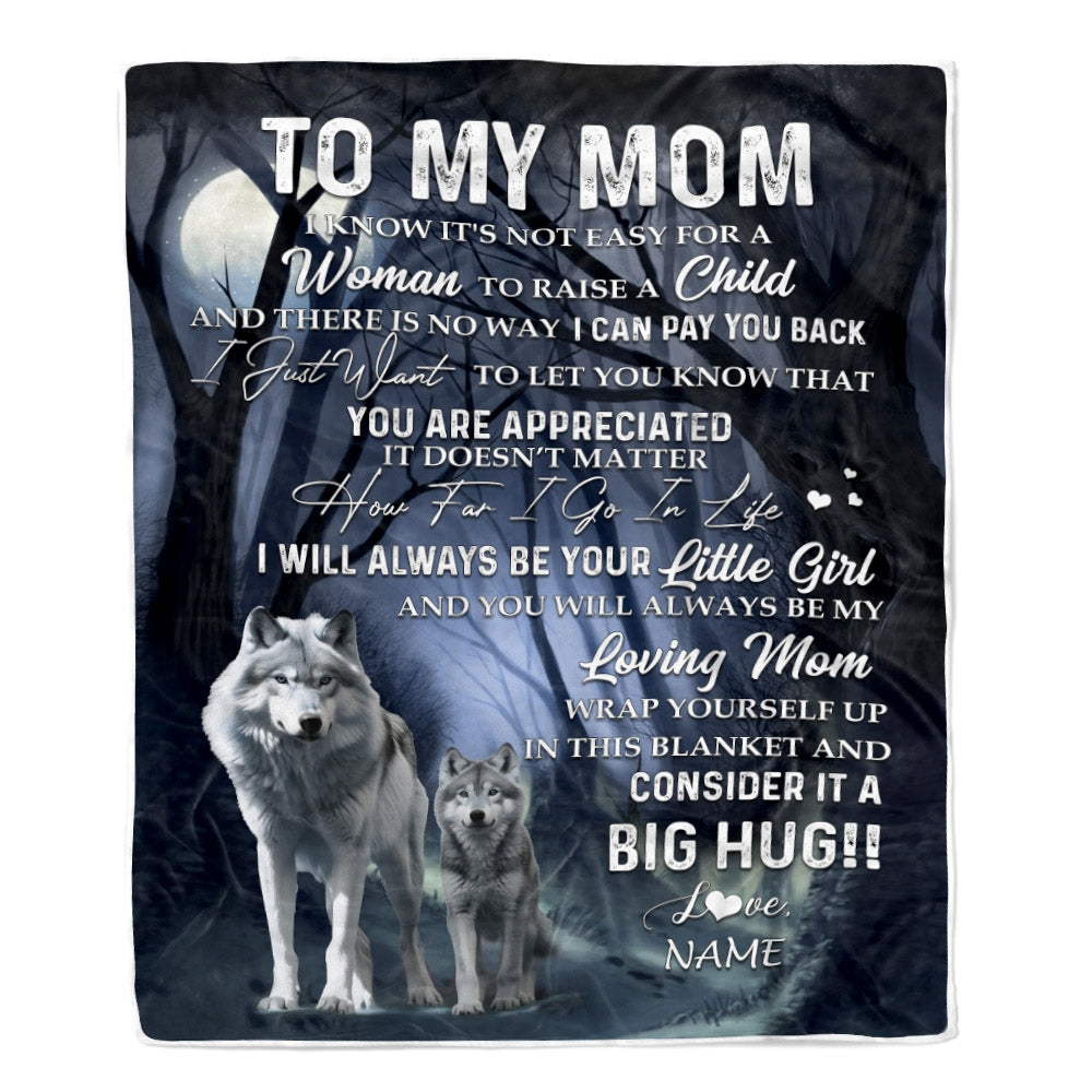Personalized To My Mom Wolf Blanket From Daughter There Is No Way I Can Pay You Back You Are Appreiated Mom Mother's Day Birthday Christmas Fleece Blanket | siriusteestore