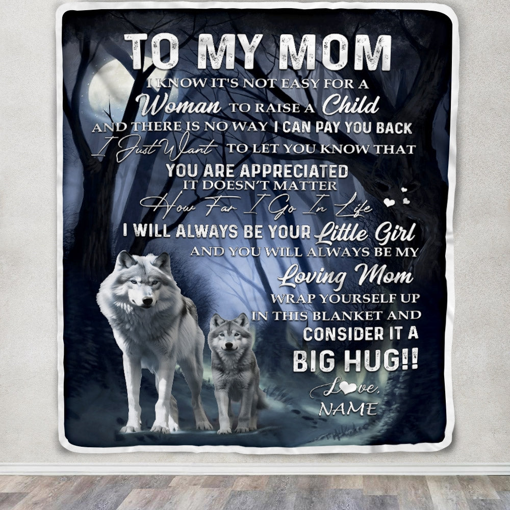 Personalized To My Mom Wolf Blanket From Daughter There Is No Way I Can Pay You Back You Are Appreiated Mom Mother's Day Birthday Christmas Fleece Blanket | siriusteestore