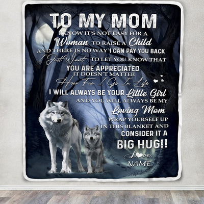 Personalized To My Mom Wolf Blanket From Daughter There Is No Way I Can Pay You Back You Are Appreiated Mom Mother's Day Birthday Christmas Fleece Blanket | siriusteestore