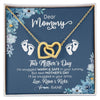 Interlocking Hearts Necklace 18K Yellow Gold Finish | 1 | Personalized To My Mommy From Your Tummy Necklace Unborn Baby Bump Expecting Mom Pregnant Wife New Mom Mothers Day Customized Gift Box Message Card | siriusteestore