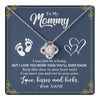 Love Knot Necklace 14K White Gold Finish | 1 | Personalized To My Mommy From Your Tummy Necklace Unborn Baby Bump New Mom Mommy To Be Pregnant Wife First Time Mothers Day Customized Gift Box Message Card | siriusteestore