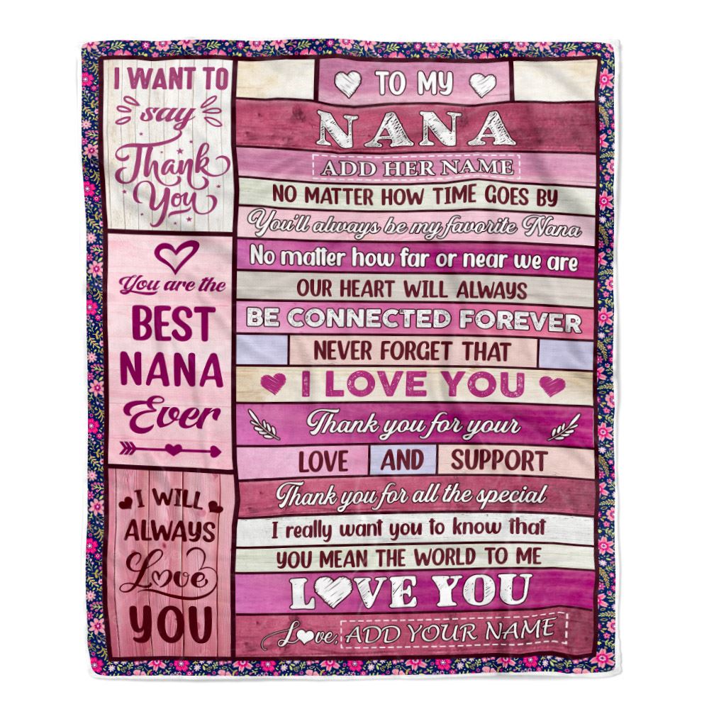 Personalized To My Nana Gifts Blanket From Granddaughter Grandson Wood My Favorite Nana Birthday Gifts Mothers Day Christmas Customized Fleece Blanket | siriusteestore