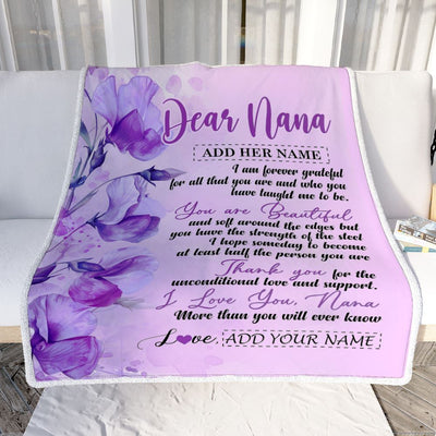 Personalized To My Nana Gifts From Granddaughter Grandson Blanket Flower You Are Beautiful Gifts For Nana Mothers Day Birthday Christmas Fleece Blanket | siriusteestore
