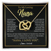 Interlocking Hearts Necklace 18K Yellow Gold Finish | 1 | Personalized To My Nana Gifts Necklace From Granddaughter Grandson Grateful Thank You Nana Birthday Mothers Day Christmas Customized Gift Box Message Card | siriusteestore