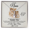 Alluring Beauty Necklace 14K White Gold Finish | 1 | Personalized To My Nana Necklace From Granddaughter Grandson Thank You Lion Nana Gift For Mothers Day Birthday Gift Christmas For Nana Gift Box Message Card | siriusteestore