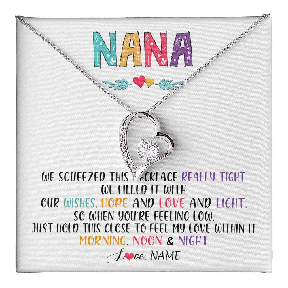 Personalized To My Nana Necklace From Grandkids Granddaughter We Squeezed  This Necklace Nana Birthday Mothers Day Christmas Customized Gift Box
