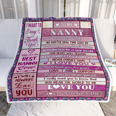Personalized To My Nanny Gifts Blanket From Kids Wood My Favorite Nanny Birthday Gifts Mothers Day Thanksgiving Christmas Customized Fleece Blanket | siriusteestore