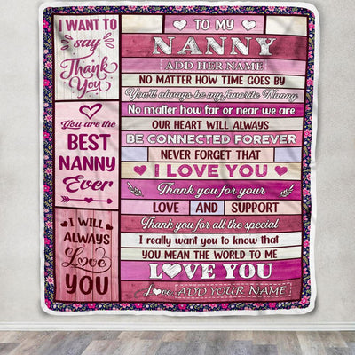 Personalized To My Nanny Gifts Blanket From Kids Wood My Favorite Nanny Birthday Gifts Mothers Day Thanksgiving Christmas Customized Fleece Blanket | siriusteestore