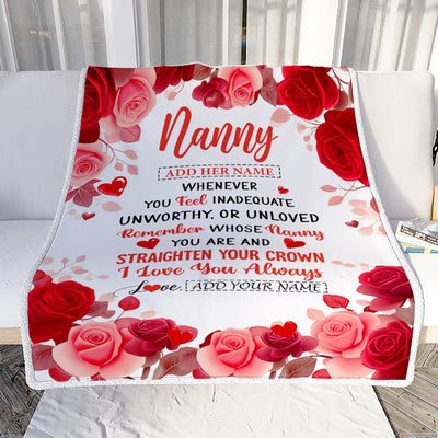 Personalized To My Nanny Gifts From Kids Blanket Rose Flower Anniversary Birthday Gifts Nanny Mothers Day Thanksgiving Birthday Christmas Custom Fleece Blanket | siriusteestore