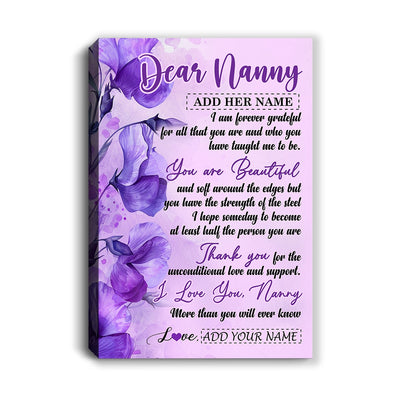Personalized To My Nanny Gifts From Kids Canvas Flower You Are Beautiful Gifts For Nanny Mothers Day Birthday Thanksgiving Christmas Custom Art Print Framed Canvas | siriusteestore