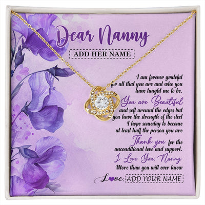 Love Knot Necklace 18K Yellow Gold Finish | 1 | Personalized To My Nanny Gifts Necklace Flower You Are Beautiful Gifts For Nanny Mothers Day Birthday Thanksgiving Christmas Custom Gift Box Message Card | siriusteestore.myshopify