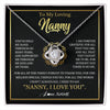 Love Knot Necklace 14K White Gold Finish | 1 | Personalized To My Nanny Gifts Necklace From Granddaughter Grandkids Grateful Thank You Nanny Birthday Mothers Day Christmas Customized Gift Box Message Card | siriusteestore