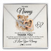 Interlocking Hearts Necklace Stainless Steel & Rose Gold Finish | 1 | Personalized To My Nanny Necklace From Granddaughter Thank You Lion Nanny Gift For Mothers Day Birthday Gift Christmas For Nanny Gift Box Message Card | siriusteestore