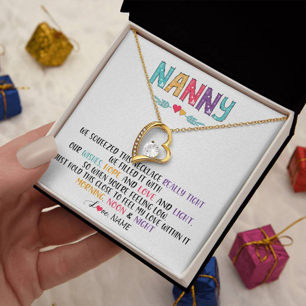 Personalized To My Nanny Necklace From Kids We Squeezed This Necklace Nanny Birthday Mothers Day Christmas Jewelry Pendant Customized Gift Box Message Card Siriustee