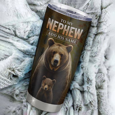 Personalized To My Nephew Bear Tumbler From Aunt Uncle Auntie Every Day Laugh Love Live Nephew Birthday Gifts Christmas Custom Stainless Steel Travel Mug | siriusteestore