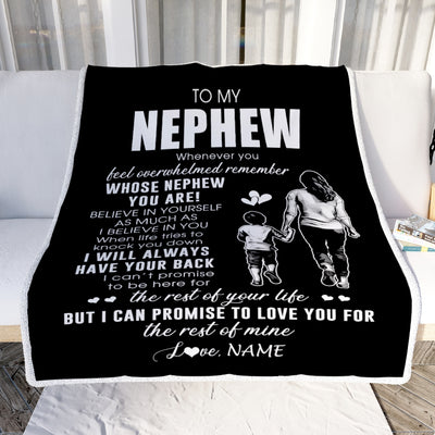 Personalized To My Nephew Blanket From Aunt Auntie Whenever You Feel Overwhelmed Nephew Birthday Graduation Christmas Customized Bed Fleece Throw Blanket | siriusteestore