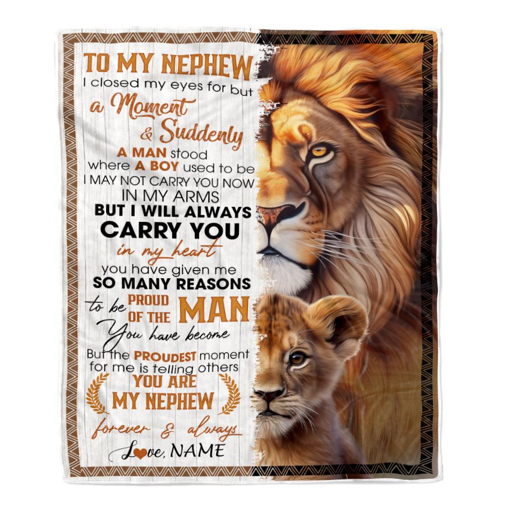 Personalized To My Nephew Blanket From Aunt Uncle Auntie I Closed My Eyes Great Nephew Birthday Gifts Graduation Christmas Customized Fleece Throw Blanket | siriusteestore