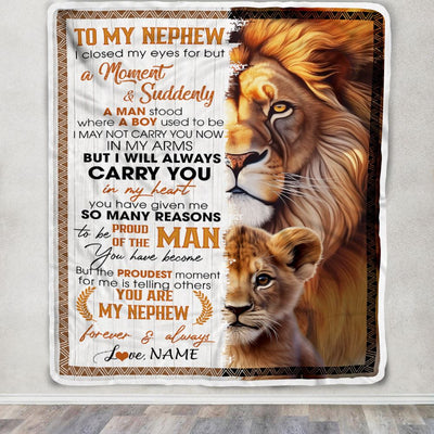 Personalized To My Nephew Blanket From Aunt Uncle Auntie I Closed My Eyes Great Nephew Birthday Gifts Graduation Christmas Customized Fleece Throw Blanket | siriusteestore