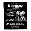 Personalized To My Nephew Blanket From Aunt Uncle Whenever You Feel Elephant Nephew Birthday Gifts Graduation Christmas Customized Fleece Throw Blanket | siriusteestore