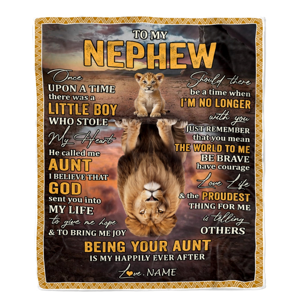 Personalized To My Nephew Blanket From Mom Mother Lion Being Your Mom Is My Happily Ever Nephew Birthday Gifts Graduation Christmas Customized Fleece Blanket | siriusteestore