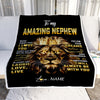 Personalized To My Nephew Blanket From Uncle Aunt Auntie Never Forget I Love You Lion Nephew Birthday Graduation Christmas Customized Bed Fleece Throw Blanket | siriusteestore