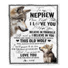 Personalized To My Nephew Blanket From Uncle Aunt Auntie Uncle This Old Wolf Love You Nephew Birthday Graduation Christmas Customized Fleece Blanket | siriusteestore