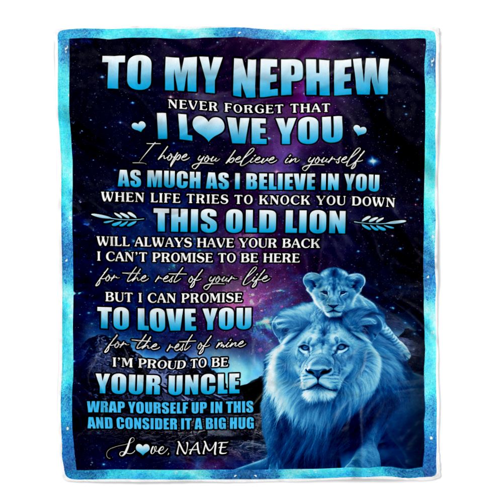 Personalized To My Nephew Blanket From Uncle Never Forget That I Love You Nephew Birthday Gifts Graduation Christmas Bed Fleece Throw Blanket | siriusteestore