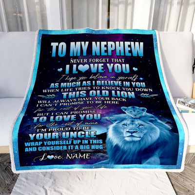 Personalized To My Nephew Blanket From Uncle Never Forget That I Love You Nephew Birthday Gifts Graduation Christmas Bed Fleece Throw Blanket | siriusteestore