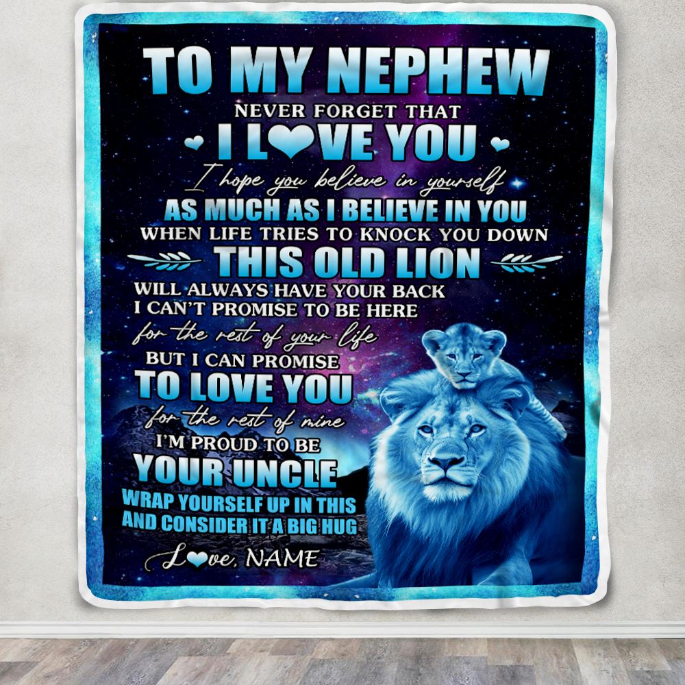 Personalized To My Nephew Blanket From Uncle Never Forget That I Love You Nephew Birthday Gifts Graduation Christmas Bed Fleece Throw Blanket | siriusteestore