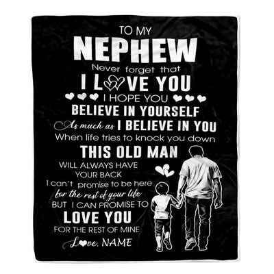 Personalized To My Nephew Blanket From Uncle This Old Man Love You Nephew Birthday Gifts Graduation Christmas Customized Bed Fleece Throw Blanket | siriusteestore