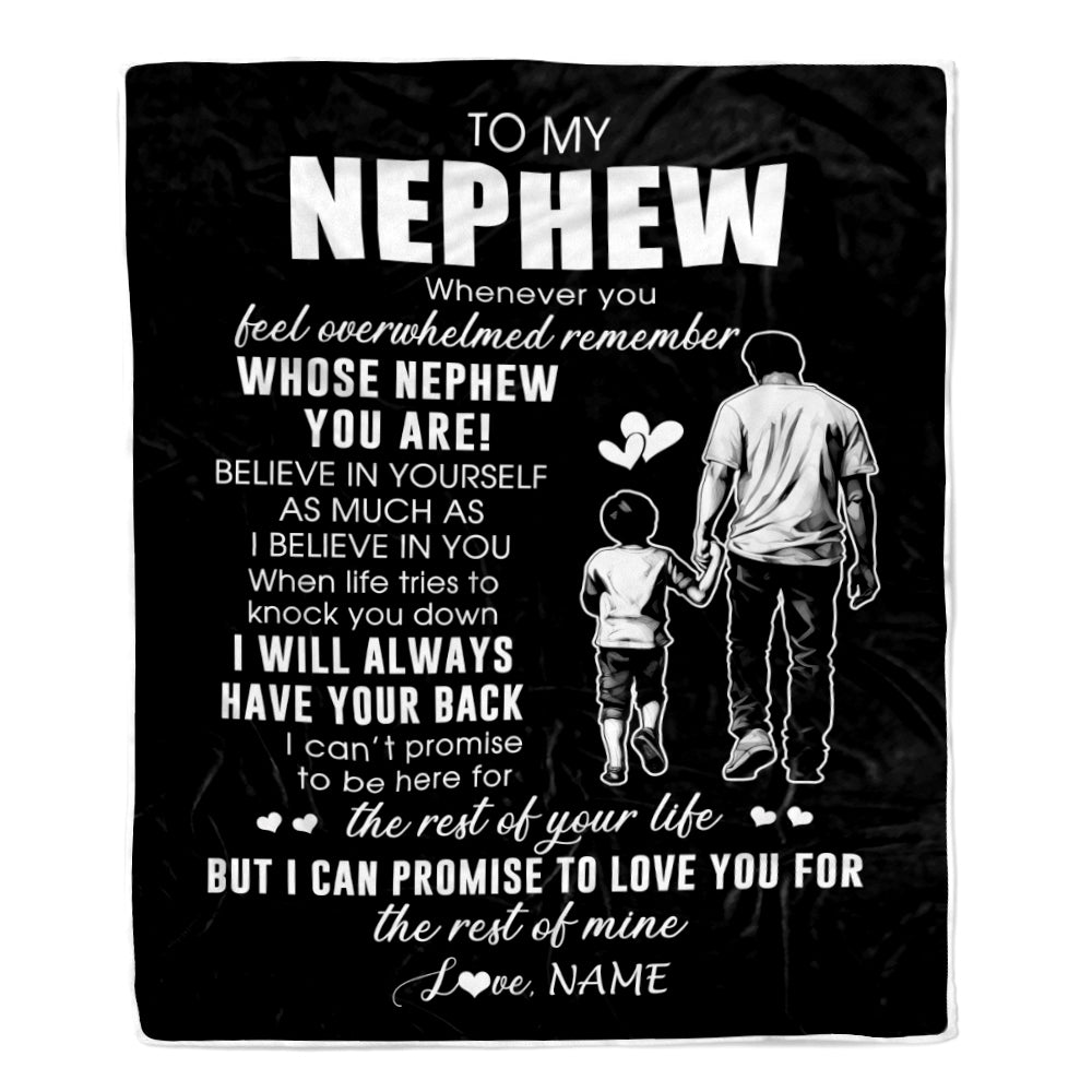 Personalized To My Nephew Blanket From Uncle Whenever You Feel Overwhelmed Nephew Birthday Graduation Christmas Customized Bed Fleece Throw Blanket | siriusteestore