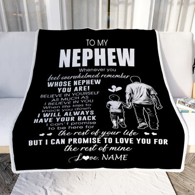 Personalized To My Nephew Blanket From Uncle Whenever You Feel Overwhelmed Nephew Birthday Graduation Christmas Customized Bed Fleece Throw Blanket | siriusteestore