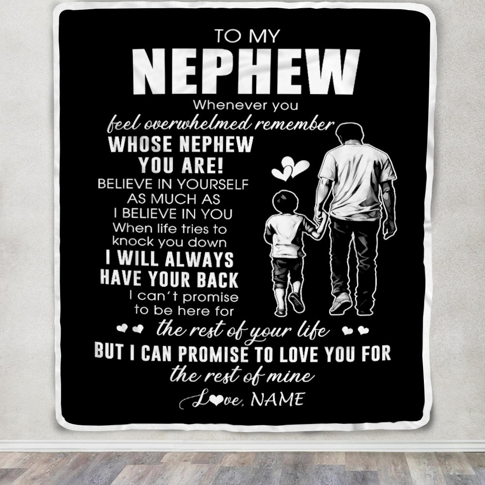 Personalized To My Nephew Blanket From Uncle Whenever You Feel Overwhelmed Nephew Birthday Graduation Christmas Customized Bed Fleece Throw Blanket | siriusteestore