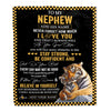 Personalized To My Nephew Blanket Tiger I Love You Forever From Aunt Auntie Uncle Nephew Birthday Gifts Christmas Graduation Customized Fleece Blanket | siriusteestore