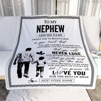 Personalized To My Nephew Blanket You Will Never Lose From Uncle Nephew Birthday Gifts Graduation Christmas Customized Fleece Throw Blanket | siriusteestore