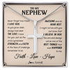 Stainless Cross Necklace Stainless Steel | 1 | Personalized To My Nephew Cross Necklace From Aunt Uncle Strength And Faith Nephew Birthday Christmas New Year Graduation Customized Gift Box Message Card | siriusteestore