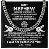 Cuban Link Chain Necklace Stainless Steel | Personalized To My Nephew Cuban Necklace From Aunt Uncle I Wish You The Strength Nephew Birthday Graduation Inspirational Customized Gift Box Message Card | siriusteestore