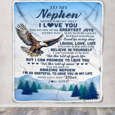 Personalized To My Nephew Eagle Blanket From Aunt Uncle Never Forget That I Love You Nephew Gift Birthday Graduation Christmas Customized Gift Fleece Blanket | siriusteestore