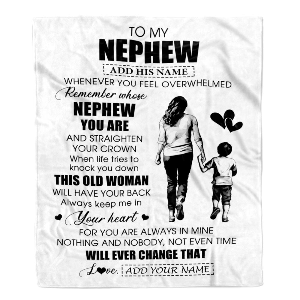 Personalized To My Nephew Gifts Blanket From Aunt Auntie Whenever Woman Unique Birthday Gifts For Nephew Graduation Christmas Custom Fleece Throw Blanket | siriusteestore