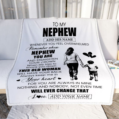 Personalized To My Nephew Gifts Blanket From Aunt Auntie Whenever Woman Unique Birthday Gifts For Nephew Graduation Christmas Custom Fleece Throw Blanket | siriusteestore